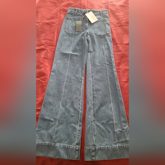 Victoria Beckham Light Blue Wide Leg Jeans - Picture 6 of 11